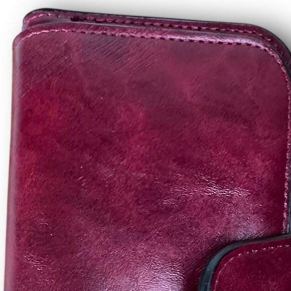 MenSense Burgandy Genuine Leather Wallet Card Slots ID Window NIP Versatile - Picture 11 of 11